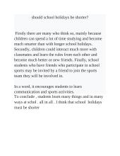 Should school holidays be shorter?