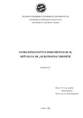 Funkcionuojantys dokumentai ir jų apžvalga įmonėje AB "Albatransa"