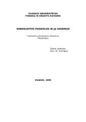 Sindikuotos paskolos ir jų vaidmuo