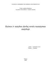 Kainos ir statybos darbų vertės nustatymas statyboje