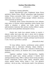 Justino Marcinkevičiaus gyvenimas ir istorijos aplinkybės. Kūrinių analizė.