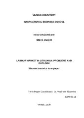 Labour market in Lithuania: problems and outlook