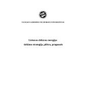 Lietuvos elektros energija: tiekimo strategija, plėtra, prognozės