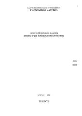 Lietuvos Respublikos mokesčių sistema ir jos funkcionavimo problemos