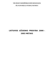 Lietuvos užsienio prekyba 2000 - 2003 metais