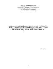 Lietuvos užsienio prekybos kitimo tendencijų analizė 2001-2006 metai