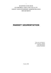 Market segmentation