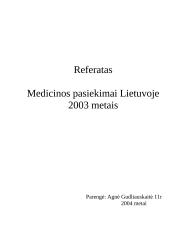 Medicinos pasiekimai Lietuvoje 2003 metais