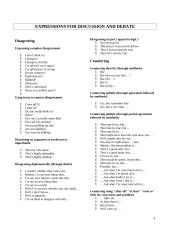 EXPRESSIONS FOR DISCUSSION AND DEBATE  3 puslapis