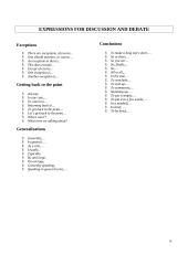 EXPRESSIONS FOR DISCUSSION AND DEBATE  6 puslapis