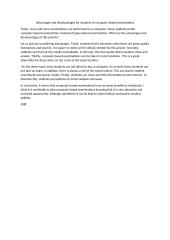 Advantages and disadvantages for students of computer-based examinations