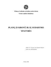 Planų įvairovė ir jų sudarymo ypatybės