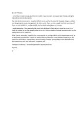 Letter about environmental projects