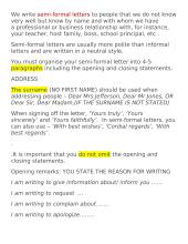 tips how to write a semiformal letter