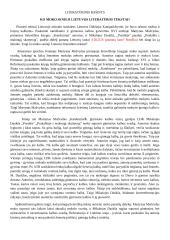 Ko moko senieji Lietuvos literatūros tekstai?