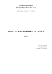 Ribinio pelningumo tyrimas įmonėje