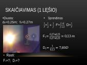 Glaudžiamojo lęšio židinio nuotolio ir laužiamosios gebos nustatymas 11 puslapis