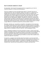 How to motivate students in school