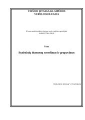 Statistinių duomenų suvedimas ir grupavimas