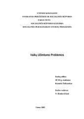 Vaikų užimtumo problemos 1 puslapis