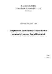 Tarptautinio Baudžiamojo Teismo Romos statutas ir Lietuvos Respublikos teisė