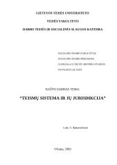 Teismų sistema ir jų jurisdikcija Lietuvoje