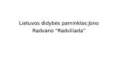Lietuvos didybės paminklas: Jono Radvano “Radviliada”