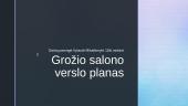 Grožio salonas - verslo planas