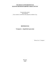 Transporto - ekspedicinės operacijos