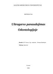 Ultragarso panaudojimas odontologijoje