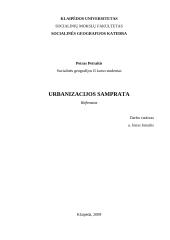 Urbanizacijos samprata 1 puslapis
