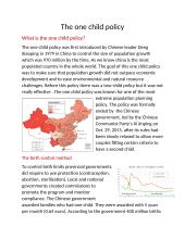 What is the one child policy?