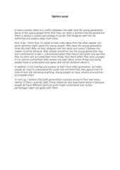 Conflict between the older and the young generation