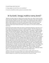 Ar kuriantį  žmogų maitina namų žemė?