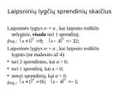 Skyriaus apie lygtis kartojimas 8 puslapis