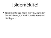 Kvadratinė lygtis. Vijeto teorema 2 puslapis