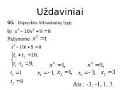Lygtys, kurios sprendžiamos įvedant naują nežinomąjį (uždaviniai) 2 puslapis