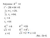 Lygtys, kurios sprendžiamos įvedant naują nežinomąjį (uždaviniai) 8 puslapis
