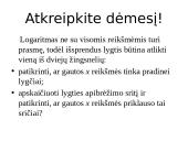 Logaritminės lygtys 5 puslapis