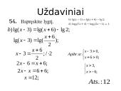 Sudėtingesnės logaritminės lygtys 3 puslapis