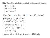 Trijų lygčių su trimis nežinomaisiais sistemos  9 puslapis