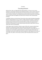 The acting profession