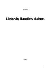 Lietuvių liaudies dainos ir dainų skirstymas