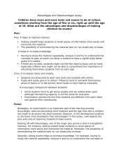 Advantages and disadvantages essay - Making children do exams