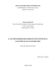 Komercinės parduotuvės santykiai su valstybės iždu 1 puslapis