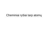 Cheminiai ryšiai tarp atomų