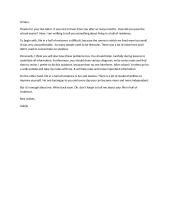Informal letter about hall of residence