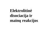 Elektrolitinė disociacija ir mainų reakcijos