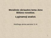 Moralinės skriaudos tema Jono Biliūno novelėse