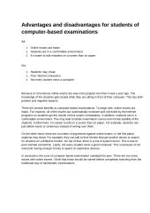 Pros and cons for students of computer-based examinations